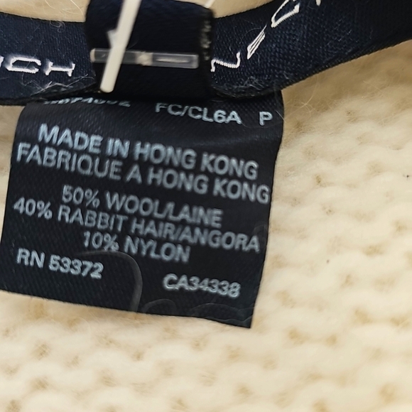 French Connection Cream Button Neck Sweater With Oversized Collar To Turtle Neck - Picture 6 of 10